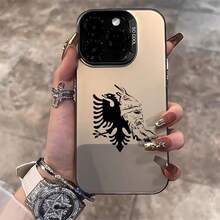Kreative Albanien Muster Handyhülle geeignet für iPhone 16, 15, 14, 13, 12, 11 Pro Max, X, XR, XS Max, 8, 7 Plus Stoßfeste Matte Rückseite Abdeckung - Transparent Schwarz - Übersicht 2