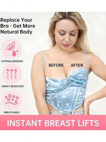 5m Long Invisible Adhesive Lift Bra Tape, Suitable For B-E Cup Size, One-Time Use Lift Bra, Strapless Backless Invisible Lift Bra - Camel - View 3