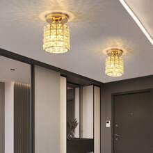 1pc Crystal Mini Pendant Light, Modern Minimalist Hallway Entrance Foyer Ceiling Light Fixture, Luxury Crystal, Bulb Not Included - Various - View 7