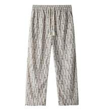 Men Summer Ice Silk Pants Loose Fit Straight Leg Casual Trousers Hong Kong Style Draped Quick Dry Long Pants,Men Clothes - 白色 - 查看 1