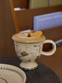 1 set 200 ml Tasse à café et soucoupe en céramique blanche vintage avec orchidée, verrerie en céramique rétro japonaise, assiette à dessert à rayures verticales, vaisselle de maison, tasse à thé et soucoupe en céramique vieillie cuite au four, mug à fleurs d'orchidée blanche, élégante tasse à café et soucoupe pour le thé de l'après-midi, assiette noix de coco