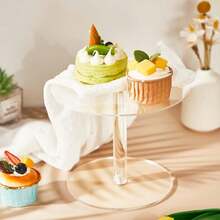 Transparent Acrylic Cake Stand, Round Cupcake Holder, Pizza Rack, Dessert Display Platter, Suitable For Valentine's Day, Wedding, Birthday, Tea Party, Events - Transparent - View 6