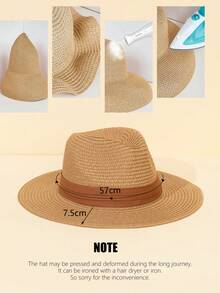 1 szt. Wakacyjny, swobodny, tkany kapelusz jazzowy/słomkowy