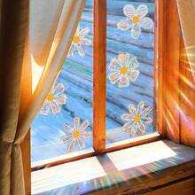 1set Sunlight Colorful Window Stickers! Glue-Free Static Cling Daisy Holographic Stickers, Nursery Window Decor, Changes Color In Sunlight, Suitable For Boys/Girls Room, Everyday & Holiday Decoration