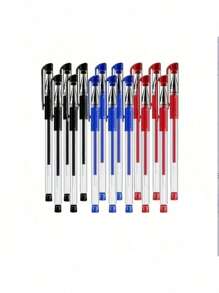 5-20 piezas Bolígrafos neutros estándar europeos de 0.5mm con tinta a base de agua negra, tinta de carbón simple, bolígrafos para firmar, útiles de oficina, de vuelta a la escuela