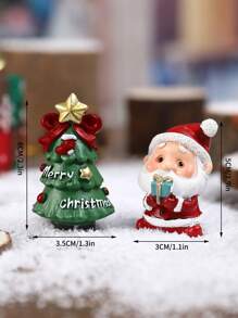 Christmas Animal Resin Figurines Set, Christmas Tree Santa Claus Tabletop Decor, Daily & Festival Decoration Home Decor Christmas Decorations Room Decor Winter Christmas Decorations Home Christmas Gifts Christmas Decor - Multicolor - View 15