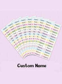 1~220pcs Custom Name Sticker, Cartoon Small Fresh Cute Waterproof Modern School Supplies Label, Back To School, School Supplies, Paper Name, Category Sticker, Number Category, Customized Waterproof Name Labels For School Supplies, Personalized Stickers For Water Bottles, Lunch Boxes, And Personal Items, Multi-Functional, Ornamental,Reusable,Exquisite,Stylish,High-Quality,Colorful,Modern,Custom,Personalized,Unique,Ideal Gifts For Him,Ideal Gifts For Her,Boyfriend,Dad,Girlfriend,Mom,Family,Friends,Tea Room,Home,Garden,Office,For Anniversaries,For Valentine's Day,For Mother's Day,For Birthdays,For Father's Day,For Graduation,For Weddings,For Housewarming,Warm Ambience, Autumn Home Refresh, Xmas Decoration