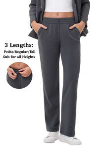 Women's Petite/Regular/Tall 3 Lengths Soft Rayon Sweatpants Breathable Pants With Adjustable Shockcord  Casual With Available Inseam - 深灰色 - 查看 2