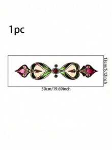 Vintage Floral Design Door Decal, PVC Sticker, Semi-Matte Finish, Decorative Privacy Glass Cling Window Sticker, Non-Adhesive Static Window Decal, For Home Decor, Bring Holiday Atmosphere, Also Great For Christmas, Birthday, Graduation Gifts - Multicolor - View 4