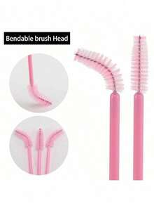 100支/20支/500支/50支一次性睫毛刷、睫毛膏刷、睫毛刷、睫毛嫁接专用螺旋刷、眉刷、眼影刷、眉妆用品套装、清洁亮片涂抹工具配件、眉刷、眼影刷、螺旋刷、螺旋刷、赠品 - 粉色 - 查看 7