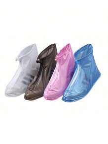 1/2Pairs Transparent Plastic Drawstring Waterproof Rain Shoe Covers, Various Sizes, Non-Slip,3/5/10Pairs, Waterproof And Dustproof Reusable Shoe Covers, Outdoor Accessories, Suitable For School, Office, Home, Travel, Shoe Storage