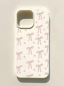 1pc Compatible With Iphone 16 Pro Max, 11, 12, 13 Pro Max, 14 Pro Max, 15 - Pink Heart & Bow Inflatable Phone Case, Fits Series