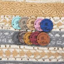 5 Packs, Custom Clothing Labels, Personalized Clothing Labels, Personalized Leather Labels, Custom Faux Leather Item Labels, Personalized Faux Leather Item Labels With Rivets, Suitable For Knitting And Crochet Projects, Personalized Labels, Gifts For Mom, Sewing, Gifts For Craft Lovers