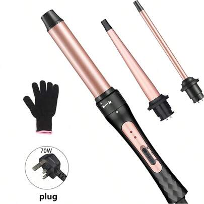 3 In 1 Curling Wand Iron, Hair Curling Wand Set Include 0.75-1"Conical Curling Iron, 1.25"Large And 0.35"Thin Curling Wand Interchangeable Ceramic Barrel Hair Curler Set For Short & Long Hair