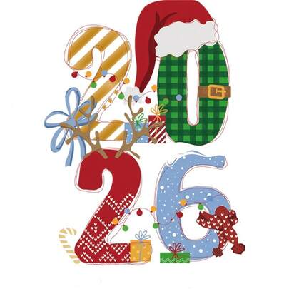 1/2/3 件圣诞节 2026 防水防刮装饰贴片，适用于 T 恤、上衣、背包、帽子、裤子、牛仔裤和其他 DIY 节日装饰，高品质印刷，节日装饰配件