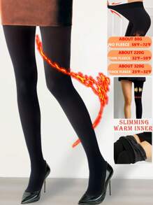 黑色保暖打底裤，高弹保暖裤，冬季无缝保暖紧身裤，男士连裤袜，高腰踩脚保暖裤，带保暖内衬，秋冬保暖裤，女士过膝袜，大码打底裤，长袜保暖裤，带保暖内衬保暖紧身裤，重量约80克/220克/320克或2.8盎司/7.7盎司/11.29盎司 - 黑色 - 查看 5