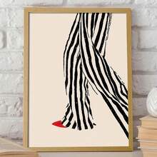 Tranh treo tường không khung, họa tiết sọc đen trắng hiện đại, trừu tượng | Tác phẩm nghệ thuật thủ công chất lượng cao, Dopamine Decor, phù hợp cho phòng khách, phòng ngủ, văn phòng - Tranh canvas treo tường, sẵn sàng để treo. - Nhiều màu - Xem 3