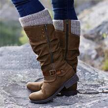 Women Over-The-Knee Boots - Red - View 6