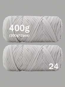 1/2pcs Premium T-Shirt Yarn - 200g/Pc High Elastic Cord Yarn, Soft & Stretchy Polyester Yarn For Vibrant Crochet Projects, Ideal For Home Decor DIY Crafts Like DIY Weaving, Crochet Projects, Handmade Weaving Bags, Baskets, Blankets, Mats, Shoes, Slippers, Cushions, And Dolls, Multicolor Yarn, Polyester Yarn, Acrylic Yarn, Knitting Accessories,