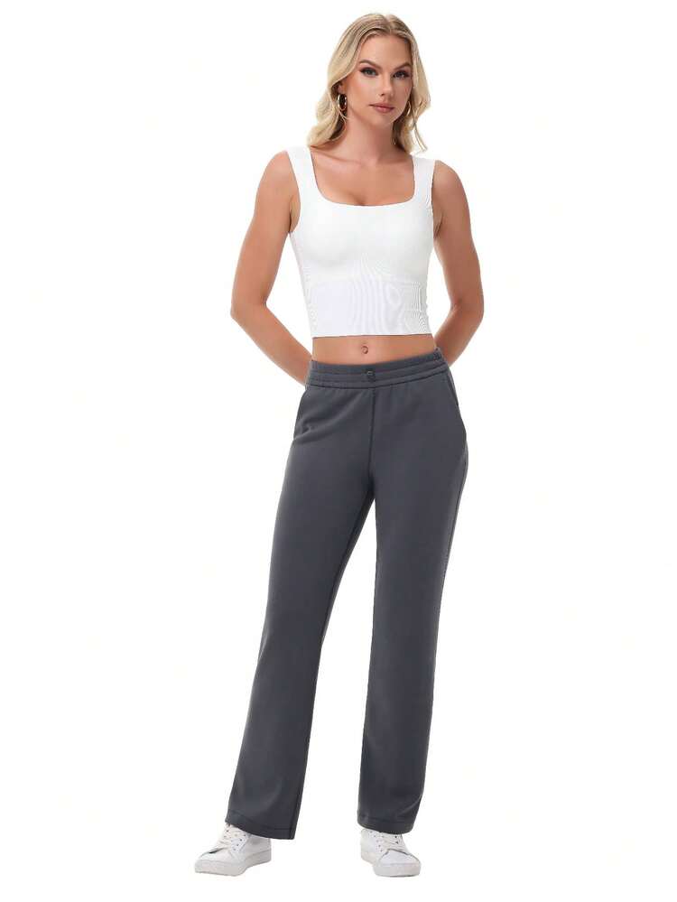 Women's Petite/Regular/Tall 3 Lengths Soft Rayon Sweatpants Breathable Pants With Adjustable Shockcord  Casual With Available Inseam - 深灰色 - 查看 9