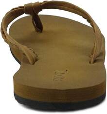 Women's Braided Beach Sandals |   Classic Synthetic Leather Flip Flop Casual PU Shoe - 衝浪女孩駱駝 - 查看 3