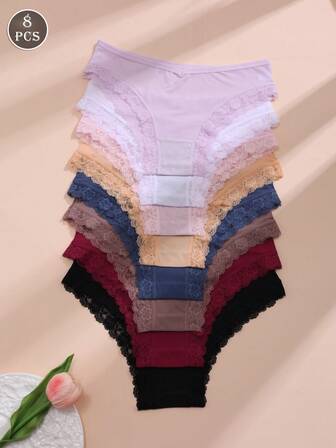8件套女士时尚多色比基尼内裤