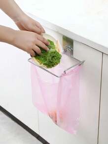 大型不锈钢垃圾袋架，适用于橱柜、碗橱、水槽下、垃圾桶、厨房垃圾桶