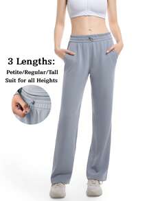 Women's Petite/Regular/Tall 3 Lengths Soft Rayon Sweatpants Breathable Pants With Adjustable Shockcord  Casual With Available Inseam - 淺灰色 - 查看 2