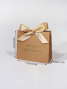 10/20PCS Merry Christmas Gift Box With Satin Ribbon Bow, Luxury Paper Treat Packaging For Holiday Parties, Candy, Cookies, Jewelry, Multi-Color Options Black Pink Kraft, Reusable Christmas Favor Box For Family Friends Celebration - 11.5X4.5X10cm - View 11