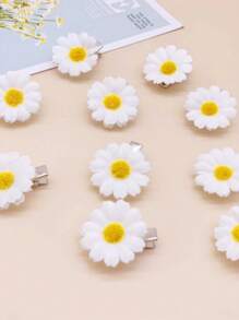 6pcs Gentle Little Daisy Hairpin, Suitable For Students To Use During The Back-To-School Season, A Daily Sweet Accessory., School Stuff