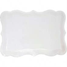 10个9英寸×13英寸优雅白色金边一次性纸盘，白色长方形一次性纸盘，带金色镶边，适合甜点展示、餐桌派对、宴会和其他场合，设计优雅，可用于盛放纸杯蛋糕衬垫，生日派对、婚礼、新娘送礼会、野餐和日常家庭使用。 - 白色食品卡燙金光油 - 查看 7