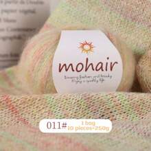 250g/Packung, 10 Stücke Farbverlauf Mohair Garn Kugeln, Zebra gestreifter Stil, DIY Strickmaterial für modische Hohlpullover, Schals, Mützen, Schals