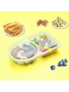 1/5/10pcs Portable Dual Compartment Condiment Containers - Reusable Plastic Sauce And Dip Trays, Multi-Function Dip Cups With Lids, Salad Sauce Take-Out Containers, Seasoning Boxes With Dual Compartments, Dual Compartment Snack Containers For Take-Out Sauces, Back To School, Halloween, Travel Snacks And Sauces, Beach Snacks, Christmas, Halloween, Mother's Day, 4th Of July, Parties, Birthday Parties, Gatherings