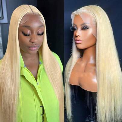 613 Straight Lace Front Wigs Human Hair 13x6 HD Transparent Lace Frontal Wigs Human Hair 180% Density Glueless Wigs Human Hair Pre Plucked With Natural Hairline Baby Hair Wigs For Women