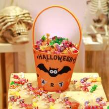 2件装万圣节糖果袋蜘蛛蝙蝠南瓜布桶无纺布礼品袋派对用品万圣节糖果袋 - 彩色 - 查看 5