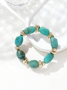 1pc Fashionable Vintage Bohemian, Exaggerated Thick Acrylic Beaded Bracelet, (Can Be Freely Matched Into Multiple Stacked Bracelets), Suitable For Women, Couples, Parties, Daily Wear, Luxury & High-End