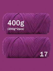 1/2pcs Premium T-Shirt Yarn - 200g/Pc High Elastic Cord Yarn, Soft & Stretchy Polyester Yarn For Vibrant Crochet Projects, Ideal For Home Decor DIY Crafts Like DIY Weaving, Crochet Projects, Handmade Weaving Bags, Baskets, Blankets, Mats, Shoes, Slippers, Cushions, And Dolls, Multicolor Yarn, Polyester Yarn, Acrylic Yarn, Knitting Accessories,