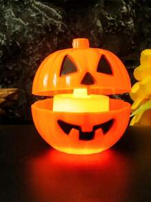 12pcs/6pcs/1pc Halloween Pumpkin Candy Buckets, Mini Pumpkin Buckets With Lids Kids Toy, Gag Toy Alternative - Yellow - View 13