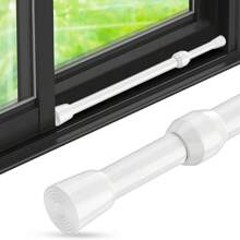 1pc Smooth Metal Adjustable Window & Glass Door Security Bar With Safety Sliding Lock Bar And Rubber Tip - Durable Metal Structure, Enhanced Safety, Fits Most Entryways, Home Locks, Door Locks, Fashionable Metal Finish, Sturdy Construction