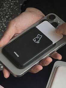 1 件简约 PU 皮革动物印花手机壳卡夹，磁性卡槽，适合所有型号，简约卡袋