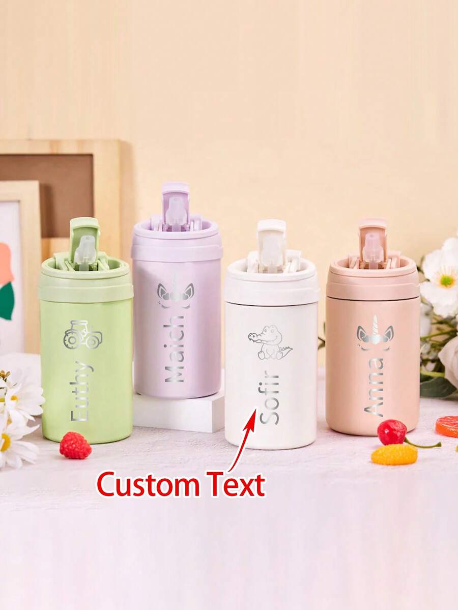 1pc Customized Stainless Steel Water Bottle, Personalized Water Bottle, Customized Insulated Tumbler, Personalized Stainless Steel Water Bottle, Custom Name Insulated Leak-Proof Stainless Steel Cup, Stainless Steel Bottle, Back To School, Back To School Gift, Water Bottle For Party, Travel, School, Ideal Gift For Birthday, Graduation, Boys, Girls, Teenagers - Multicolor - View 1