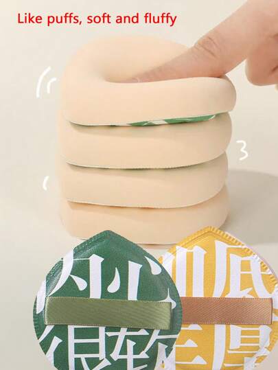 Esponja de maquiagem super macia, 4 unidades/1 unidade, esponja de maquiagem dupla, seca e molhada, esponja de maquiagem de poliuretano hidrofílico, adequada para iniciantes em maquiagem, itens essenciais para maquiagem