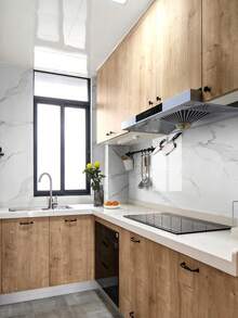 11/22 pièces Autocollants de carrelage en PVC marbré blanc brillant, imperméables, résistants à l'humidité et à l'huile, avec adhésif pour la rénovation de la cuisine et de la salle de bain. Autocollants, décalcomanies, décalcomanies en vinyle pour la décoration de la maison, articles de décoration printanière pour rafraîchir votre maison, cadeaux de décoration Rama, décorations murales pour la chambre, le salon