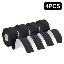 4 Rolls 1 Inch X 16.4 Ft Breathable Elastic Sports Kinesiology Tape For Ankle, Wrist, Knee, Muscle Support, Running, Tennis, Football