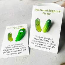 1pc Fun Pocket Hug Resin Cartoon Pickle Card, Warm Hug Encouragement For Family And Friends, Birthday Holiday Gift With Uplifting Message - Unique, Quirky, And Heartwarming Way To Show You Care,Christmas Mother's Day Graduation - Multicolor - View 1