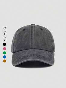 1 peça boné de beisebol vintage lavado, unissex, cor sólida, boné de caminhoneiro, boné snapback, adequado para atividades ao ar livre, viagens, caminhadas, praia