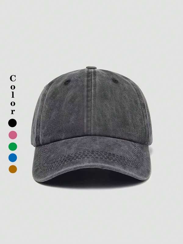 1 pieza Gorra de béisbol lavada con estilo vintage de unicolor, gorra de camionero, gorra snapback, apta para exteriores, viajes, senderismo, playa