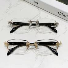 Light Rimless ReadingGlasses Fashion Women MenDiamond Cut Edge Presbyopic Eyeglasses Anti-FatigueEyewear Anti UV Ray Computer Gaming Glasses BlueBlockers For Women/Men - 銀色 - 查看 4