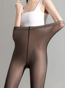 1 par de meias-calças/collants pretas/marrons para mulheres, com estampa de ondas, corações, laços, estampa de leopardo, com tom de pele aparente, sexy, elásticas, ajuste slim, macias e lisas, afina as pernas, adequadas para fashionistas, jovens, adolescentes, para uso em temperaturas de 15-25°C, na primavera/outono/inverno, para festas, discotecas, feriados, esportes, lazer, negócios e outros usos diários, estilo E-girl