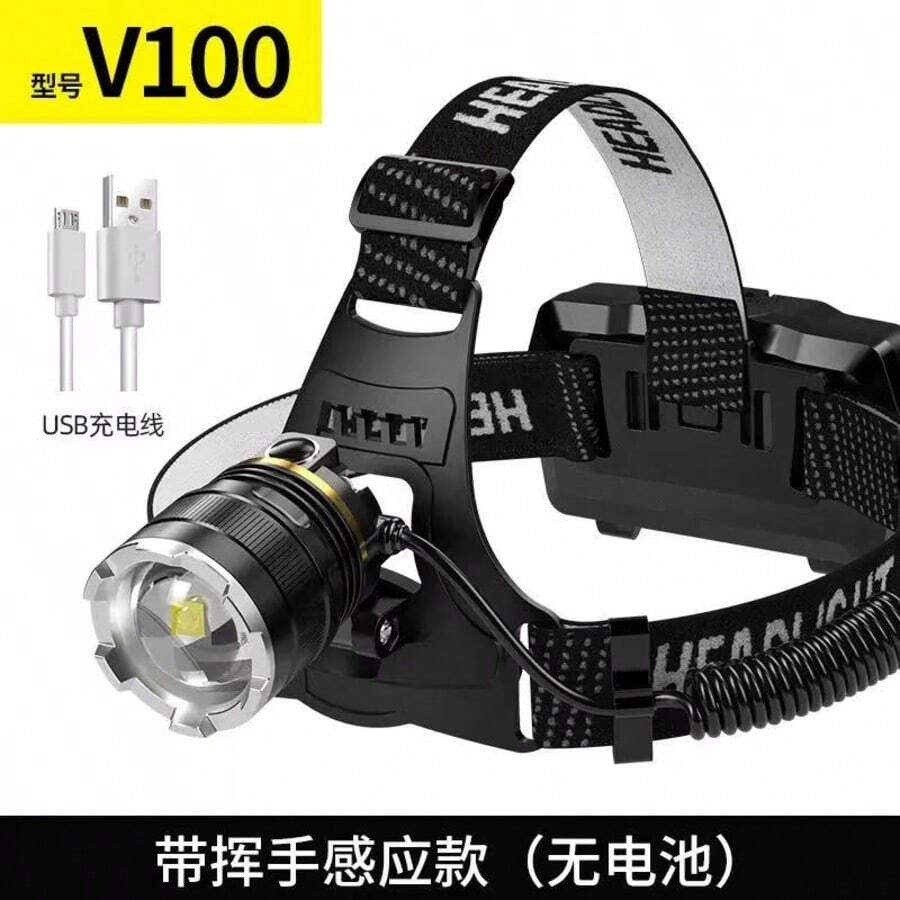 Lámpara frontal con luz LED ultra brillante, ideal para camping, senderismo o trabajos nocturnos. Diseño ajustable y cómodo, con enfoque direccional y batería recargable. Ilumina hasta largas distancias con manos libres. - Negro - Ver 1